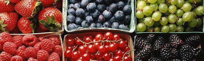 Healthy berries and fruits